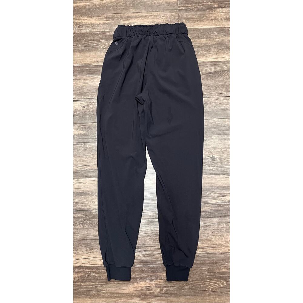 Lululemon Stretch High Rise Jogger Pants Full Length Black Luxtreme 4 Lounge - Picture 3 of 5